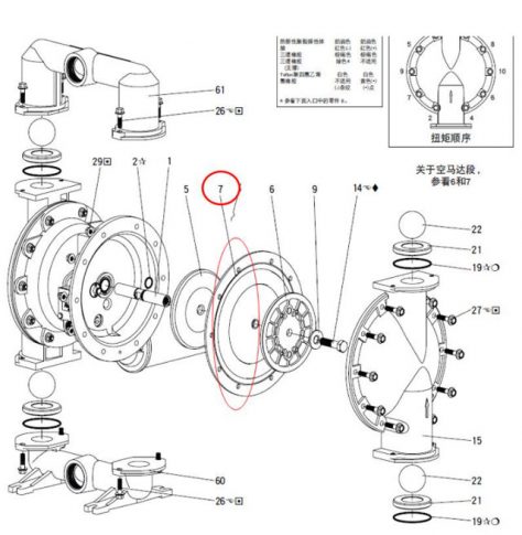 隔膜泵膜片安裝圖解