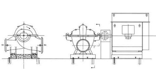 單級(jí)雙吸離心泵安裝尺寸圖