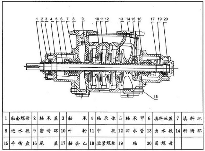 多級(jí)離心泵結(jié)構(gòu)圖片